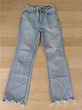 pistola Light Wash Distressed Straight-Leg Jeans